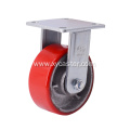 5 Inch Fixed Red PU Caster